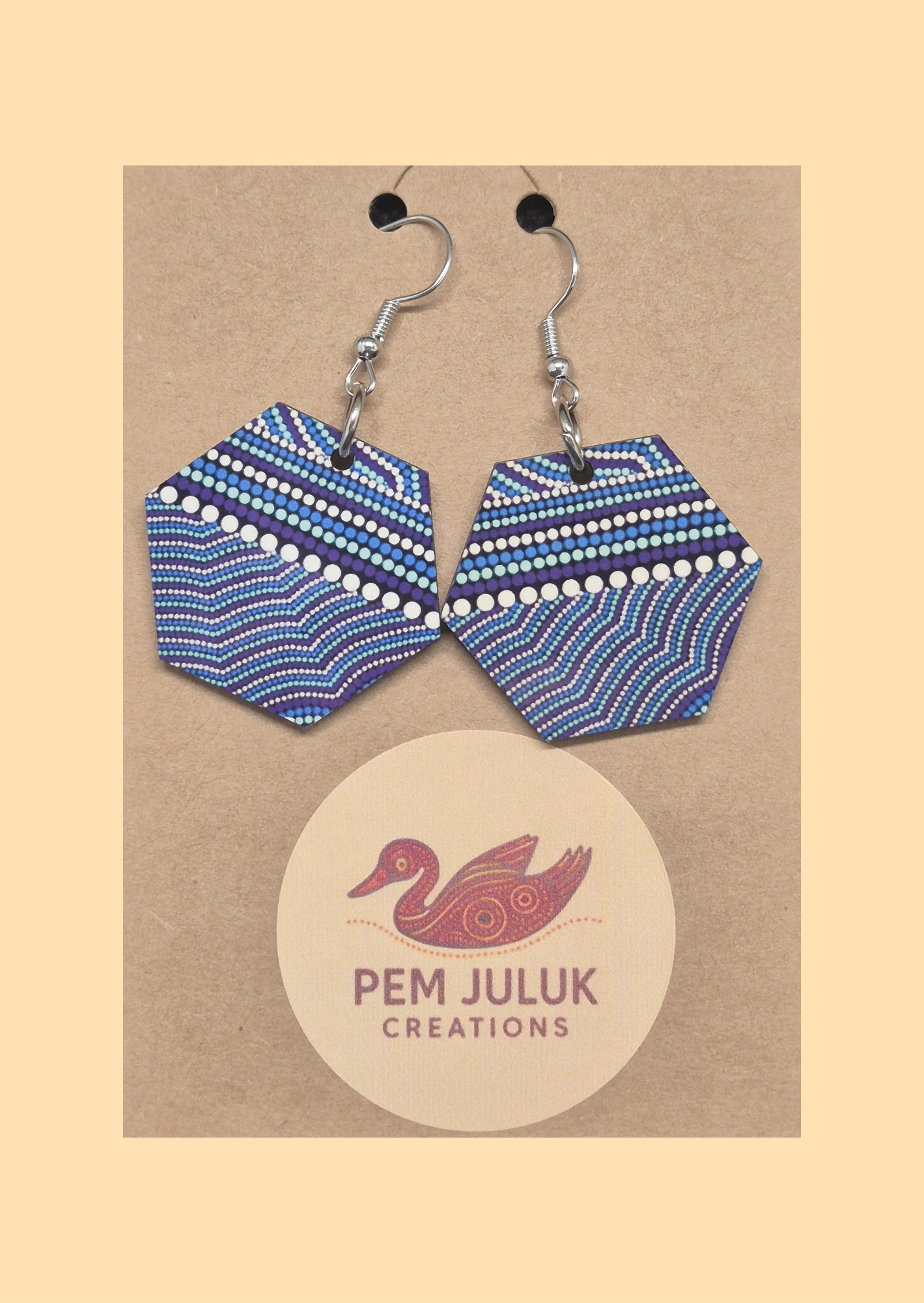 Dreaming Waters - Hexagon Earrings