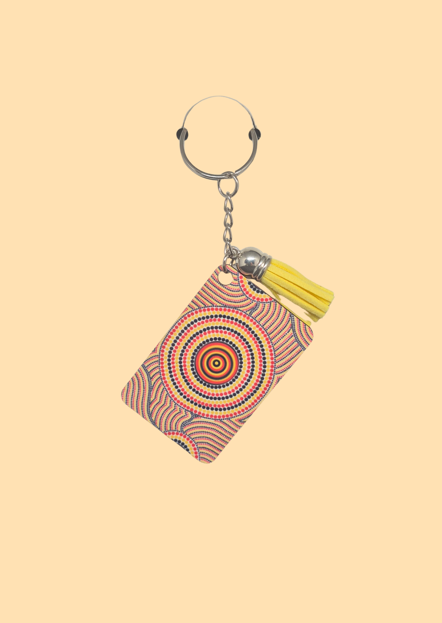 Heart of Country - Rectangle Keyring with Assorted Coloured Tassel