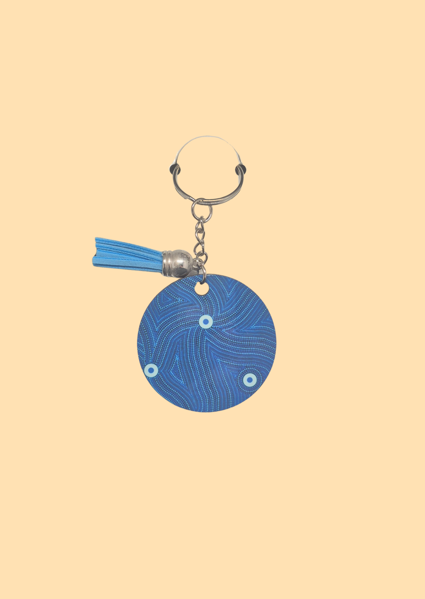 Currents of Creation - Round Keyring with Assorted Coloured Tassel