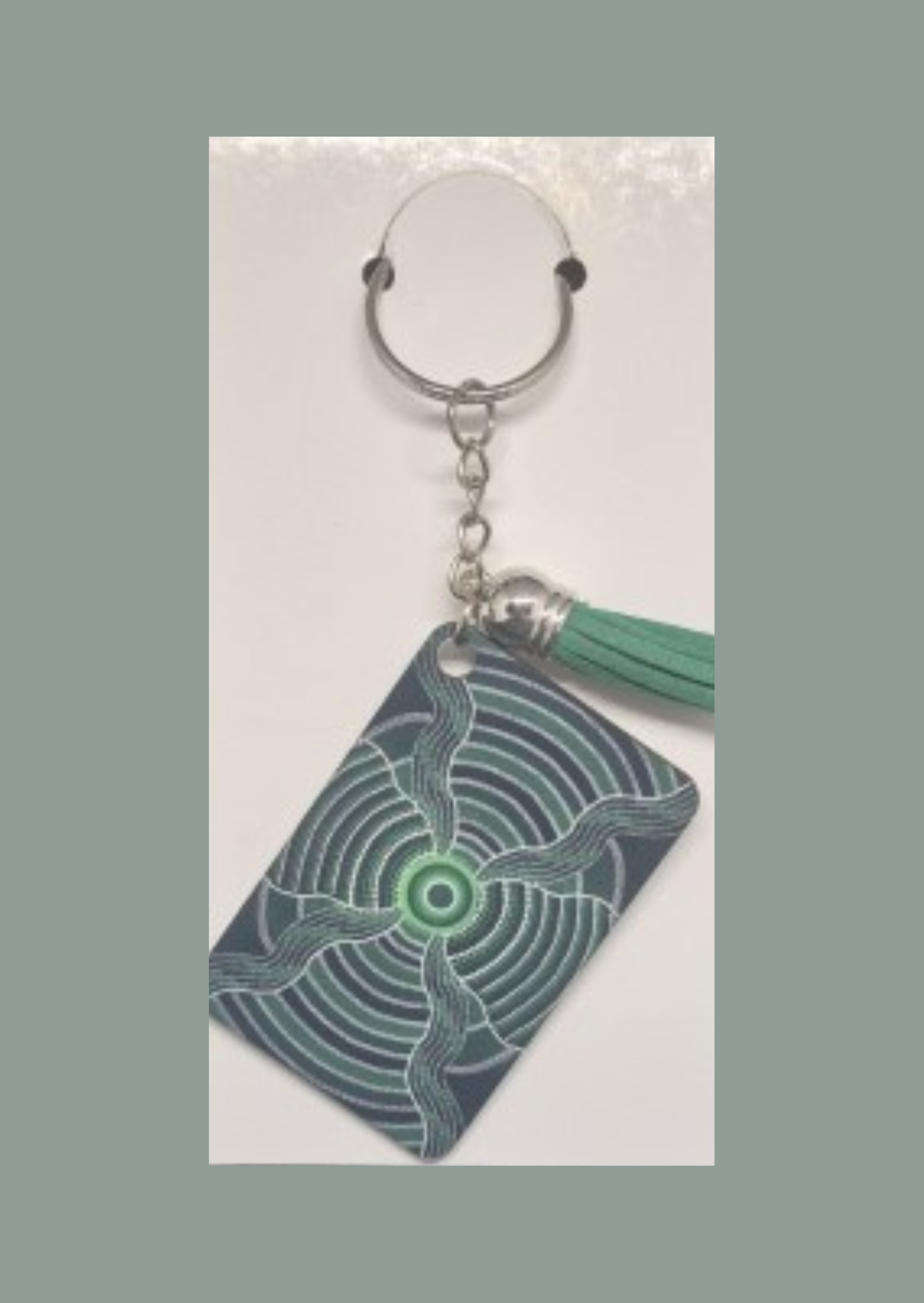 Monsoon's Spirit - Rectangle Keyring with Assorted Coloured Tassel