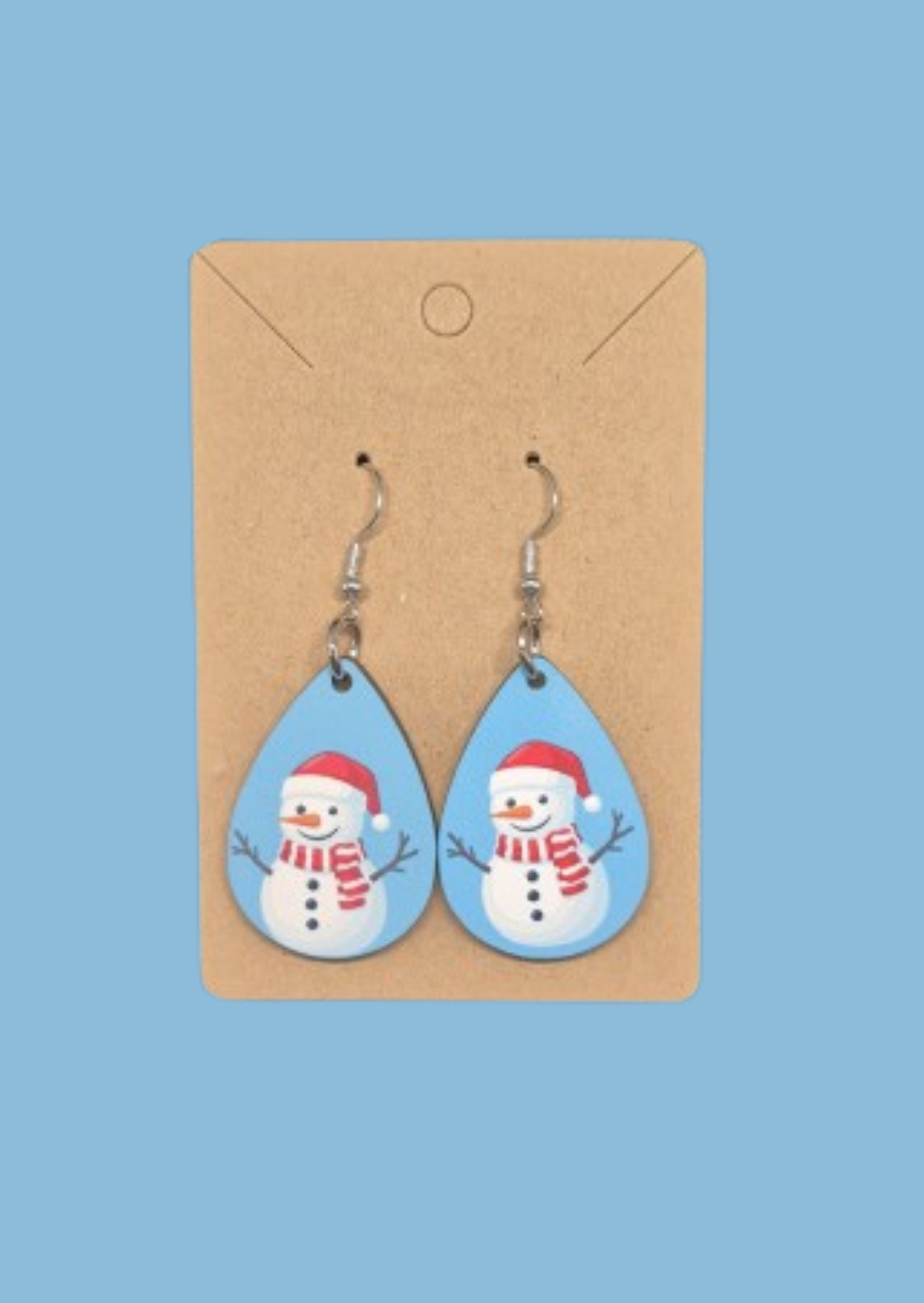 Snowman - Teardrop Earrings