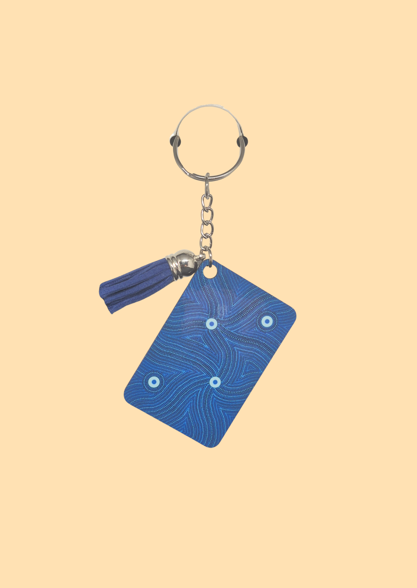 Currents of Creation - Rectangle Keyring with Assorted Coloured Tassel