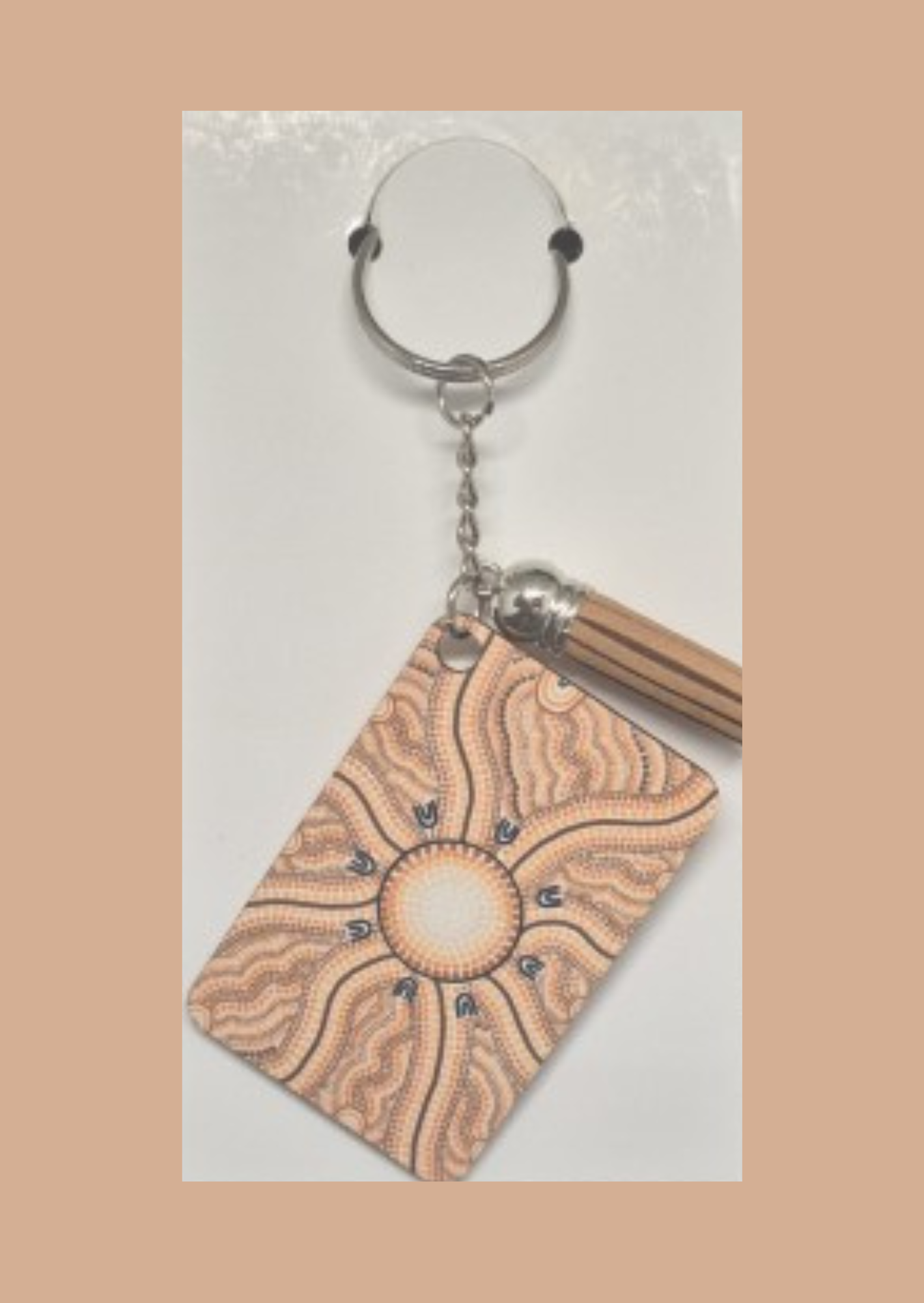 Spirit of Country - Rectangle Keyring with Assorted Coloured Tassel