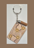 Sacred Earth - Rectangle Keyring with Assorted Coloured Tassel