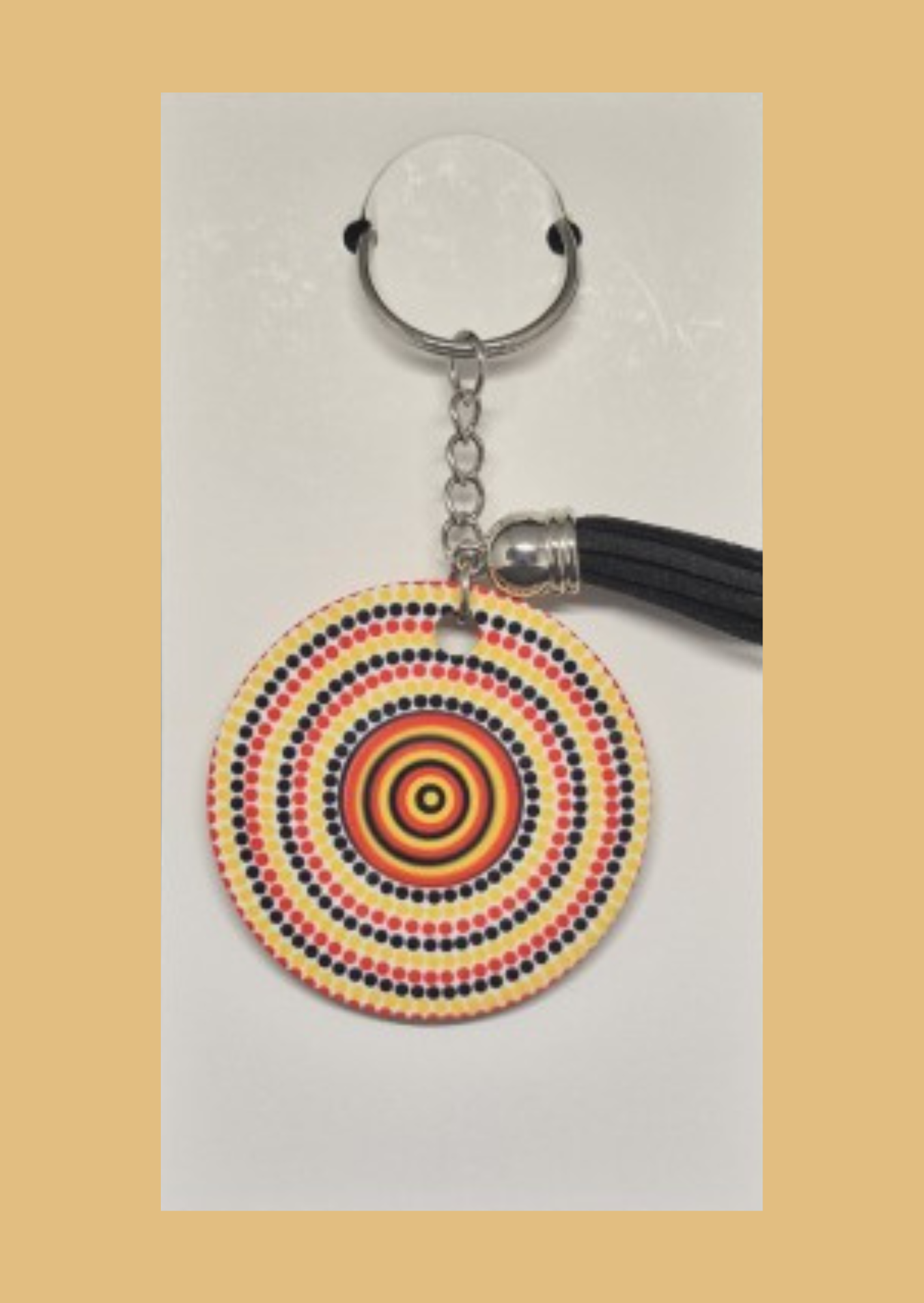 Heart of Country - Round Keyring with Assorted Coloured Tassel