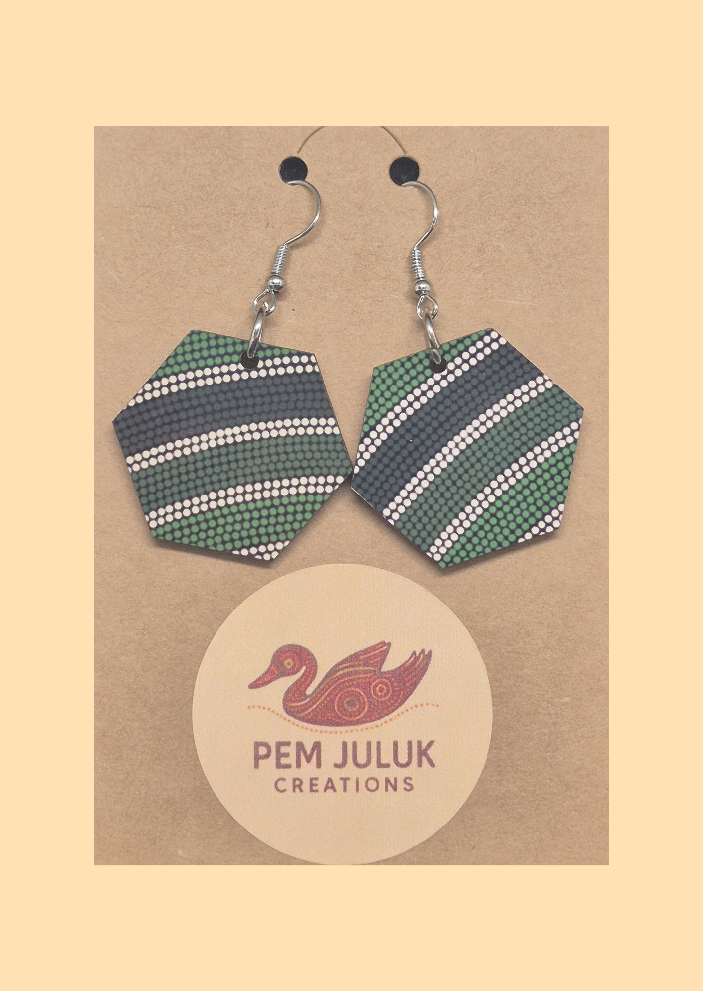 Monsoon's Spirit - Hexagon Earrings