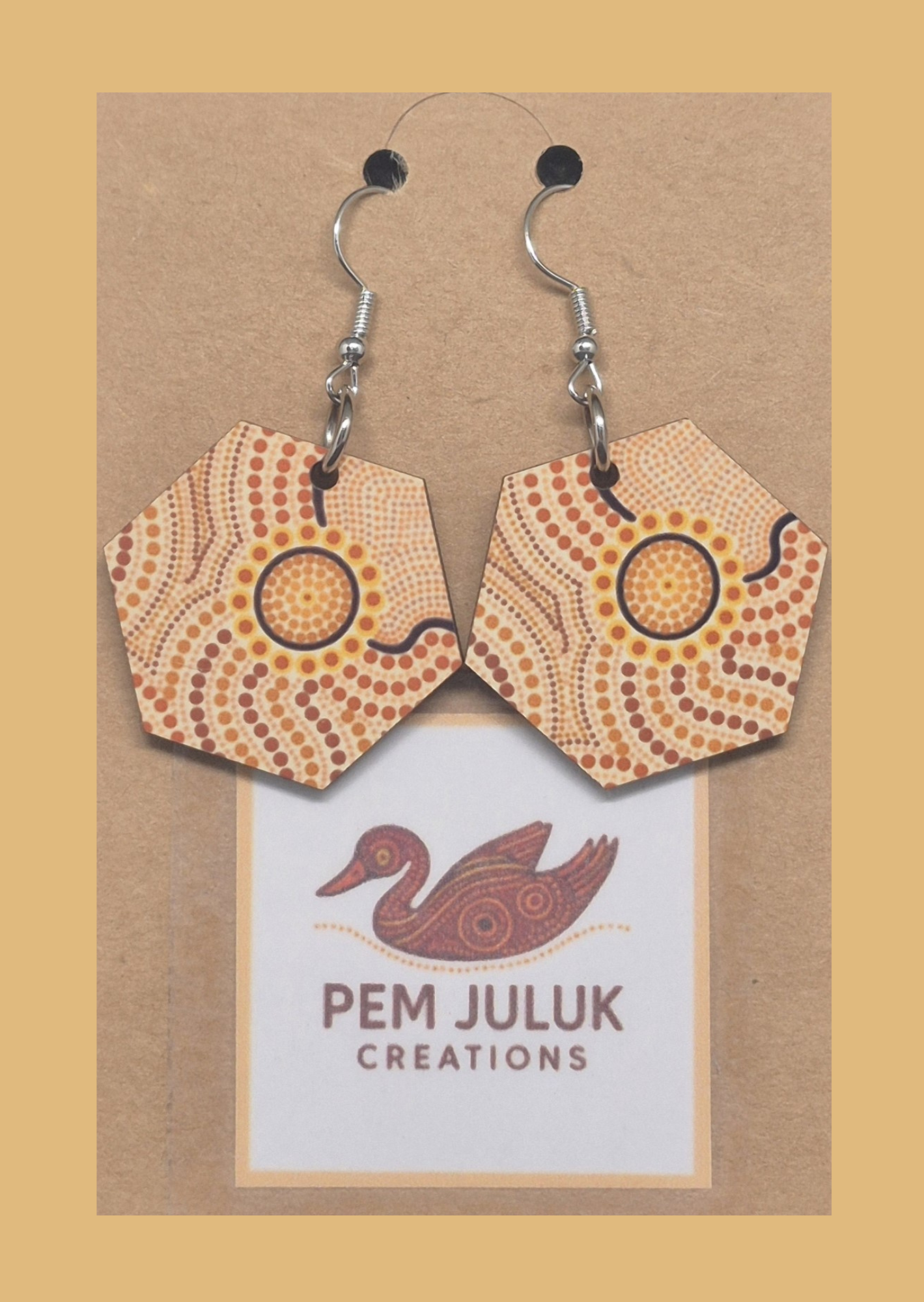 Sacred Earth - Hexagon Earrings