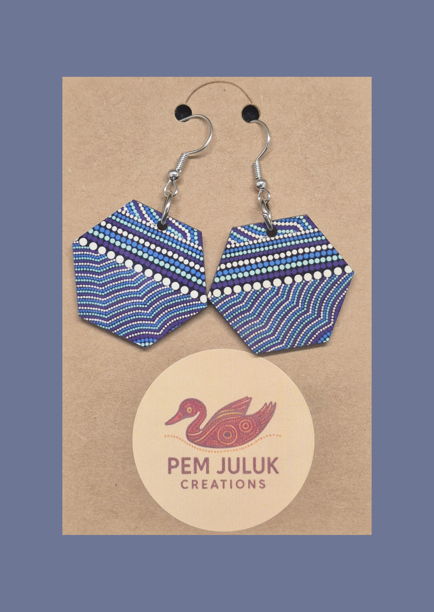 Dreaming Waters - Hexagon Earrings