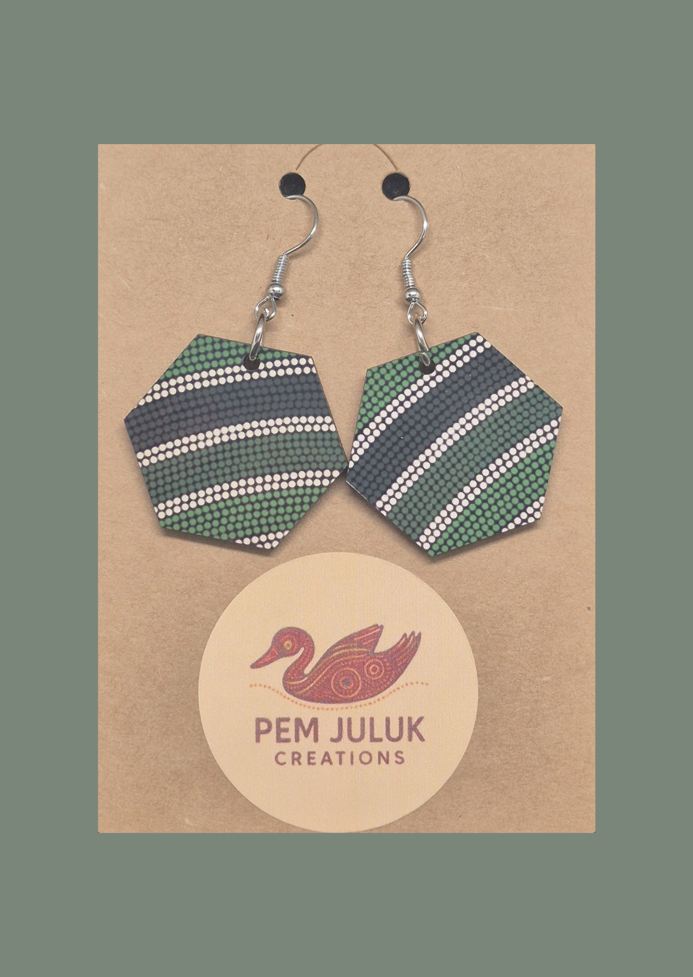 Monsoon's Spirit - Hexagon Earrings